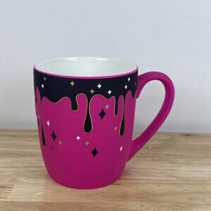 Cobwebs & Cauldrons Halloween Mug Hot Pink And Black Drip Soft Touch